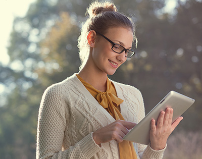 Woman wearing glasses